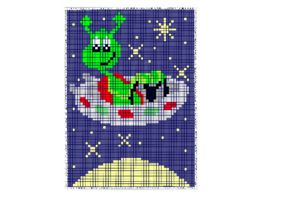 Alien in Space Ship C2C Blanket Pattern