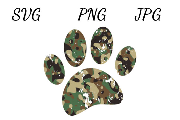 Camo Dog Paw Print: A Versatile Design for Creators