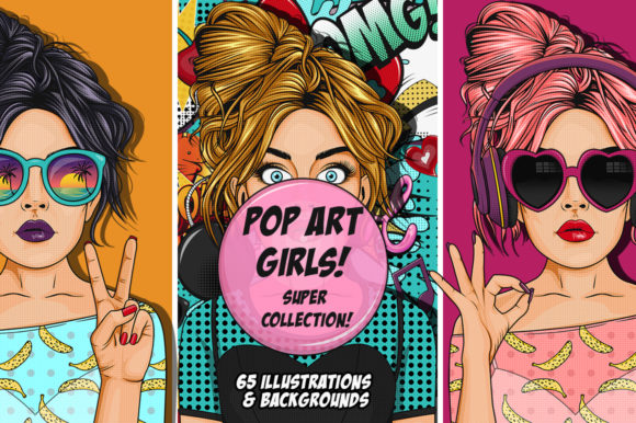Comic Style Pop Art Girls: Building Visual Narratives with Retro-Pop Design Resources