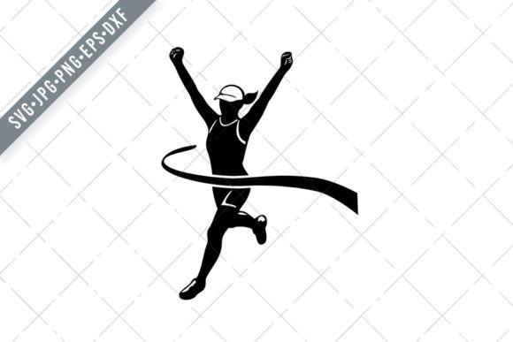 The Timeless Power of the Female Marathon Runner Finishing Vector