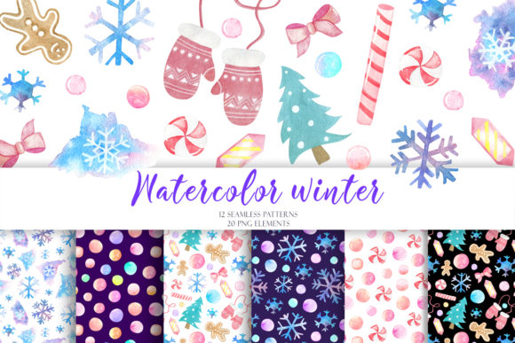 Watercolor Winter Christmas New Year: A Complete Design Kit for Festive Projects