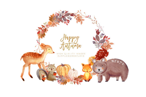 Woodland Animals Watercolor Clip Art: Elevate Your Autumn Projects with Whimsical, Hand-Painted Designs